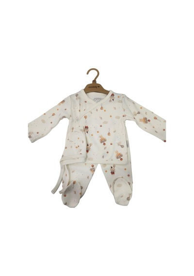 Ciccim Baby 3lü Takım Balonlu Fil Desenli Naturel-11108 Ekru Ciccim Baby 3lü Takım Balonlu Fil Desenli Naturel-11108 Ekru