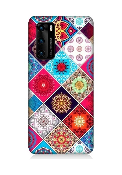 Huawei P40 Uyumlu Pitikare Mandala Desenler Desenli Silikon Kılıf