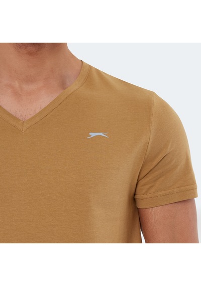 Slazenger RIVALDO Erkek V Yaka Toprak Tişört