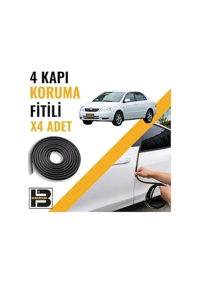 Toyota Corolla 2000-2006 Kapı Koruma Fitili-4 Kapı-siyah-bm2296
