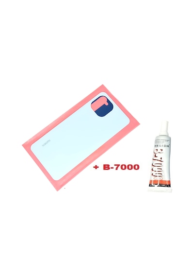Tkgz Xiaomi Mi 11 Lite Arka Kapak Batarya Pil Kapağı Cam+b-7000 Mavi