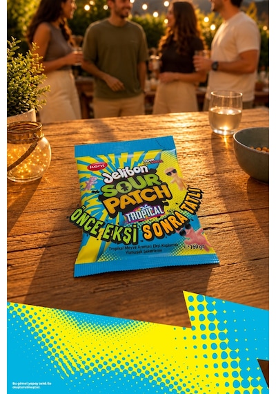 Kent Jelibon Sour Patch Tropikal Meyve Aromalı Yumuşak Şekerleme 10 x 160 G