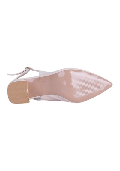 Esracan 2806 5cm Slingback Kadın Topuklu Ayakkabı Krem