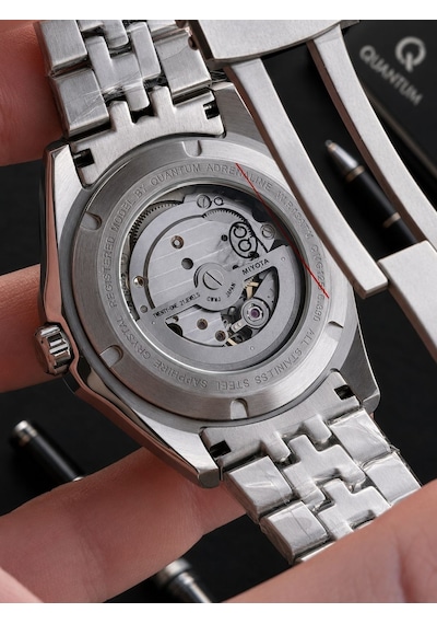 Quantum Otomatik Mekanizma Sapphire Cizilmez Cam Çelik Kordon 10 Atm Erkek Kol Saat Emg.1257.350 Gümüş