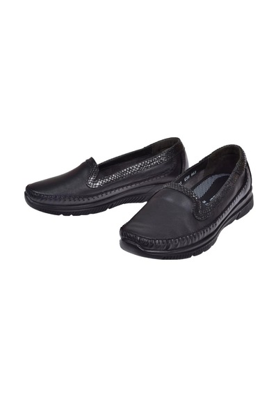Forelli Hakiki Deri Comfort Kadın Ayakkabı For-29423 Siyah Siyah