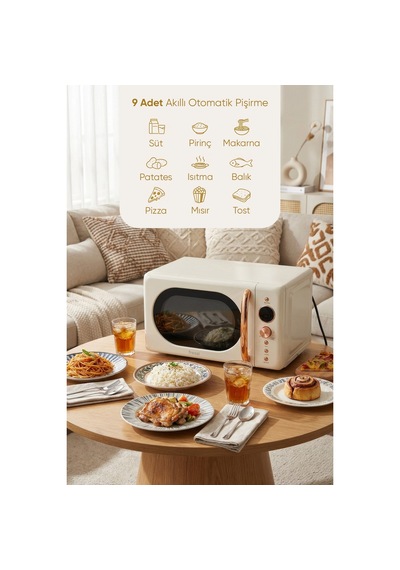Fressi FR-MW207 Retro Minetta 20 L Izgara Raflı Mikrodalga Fırın