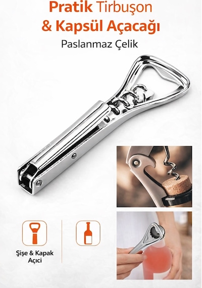 Jasper Jpr-107 Krom Fonksiyonel Tirbüşon Gri