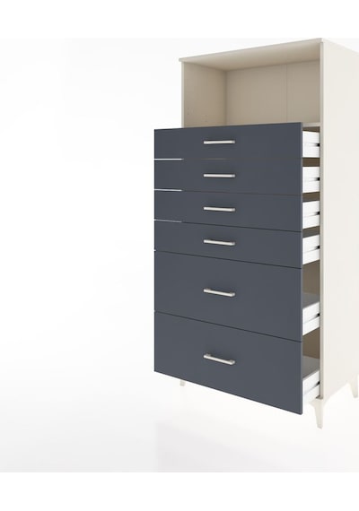 Hyperion Dolap Tek Raflı 6 Çekmeceli 88x44x182 Aytaşı-antrasit Aytaşı