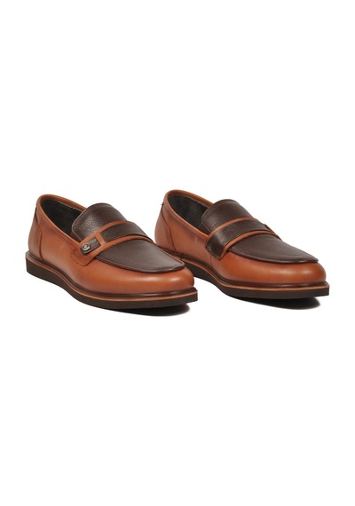 Voyager Erkek Taba Rahat Tabanlı Şık Hakiki Deri Casual Ayakkabı Loafer 5769 M