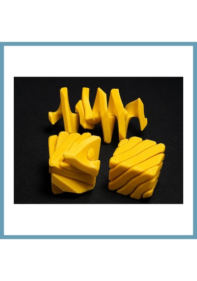 Bezos 3d Baskı Fidget Puzzle Küp - Hareketli Dönüşebilen Stres Giderici Zeka Oyuncağı, Masaüstü Fidget Küp-sarı Mbt06