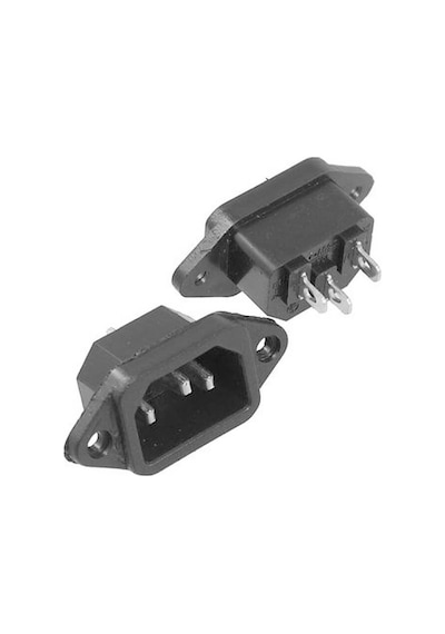 Devredünyası Ic-212 C14 Power Soket Erkek Kulaklı 220V Lehim Tip - 5 Adet