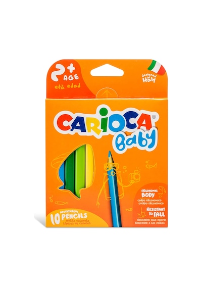 Carioca Jumbo Bebek Üçgen Kuru Boya Kalemi, 10'lu 124-Pembe