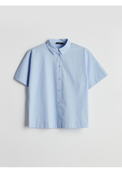 Lcw Comfort Mavi Oversize Poplin Kadın Gömlek