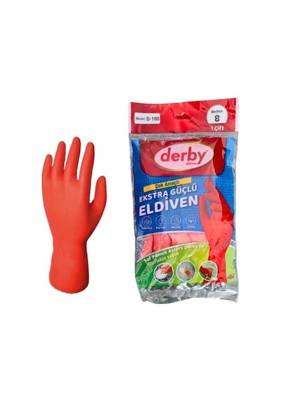 3b Trend Derby Bulaşık Temizlik Eldiveni Ekstra Güçlü 8 Numara