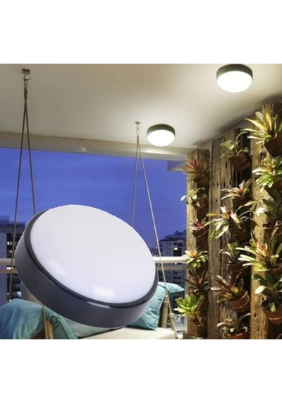 15w Artos Siyah Led Nem Su Geçirmez Banyo Bahçe Balkon Modern Tavan Duvar Lambası Beyaz Işık 6500k Ip65 Dış Mekan
