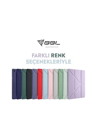 Samsung Galaxy Tab A9 Plus X210/galaxy Tab A11+ İle Uyumlu Kalem Bölmeli Trifolding Cover Tablet Kılıf Katlanabilir Standlı Otomatik Uyku Modlu Darbe Emici İnce Tasarım Siyah