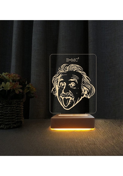Einstein Tasarımlı Lamba 3d Led Masa Lambası Doğum Günü Hediyesi Lamba