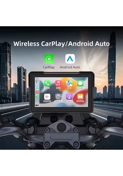 7'' Carplay Motosiklet Gidon İçin Su Geçirmez Navigasyon Akıllı Ekran İos Ve Android Uyumlu