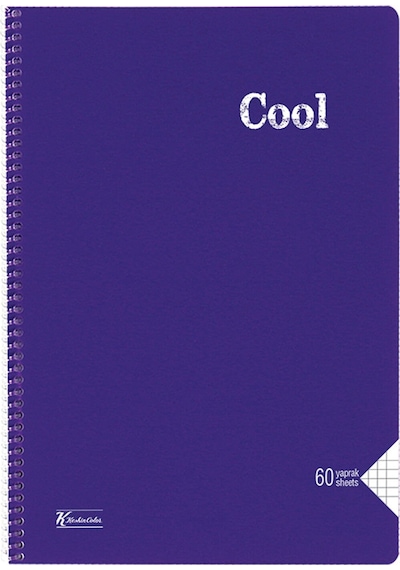 K.Color A4 60 Yaprak Kareli Pp Kapak Spiralli Cool Defter