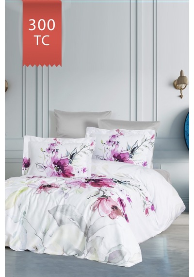 Varol Royal Saten 300tc Nevresim Takımı Çift Nevresimli Family Size - Verona Çok Renkli