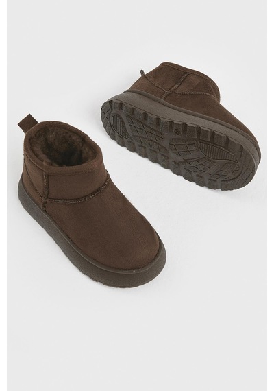 Tonny Black Kalın Poli Taban İçi Kürklü Süet Görünümlü Çocuk Unisex Kahve Günlük Bot Tbsz015 Kahve