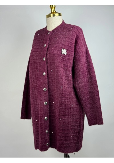 Nuss Ns-26k7010-b Bordo Renk Hırka Çok Renkli