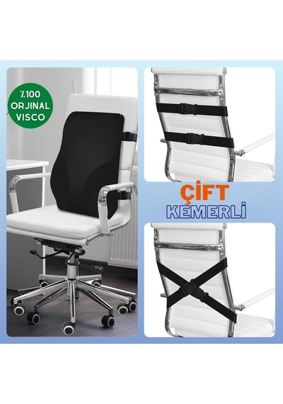 Ortopedik Visco Bel Ve Sırt Yastığı%100 Visco, Bel Sırt Destek Minderi Ergonomik Araç Koltuk Sırt Desteği, N Diğer