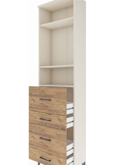 Arges Dolap 3 Raflı 4 Çekmeceli 60x30x221 Aytaşı-çam Aytaşı