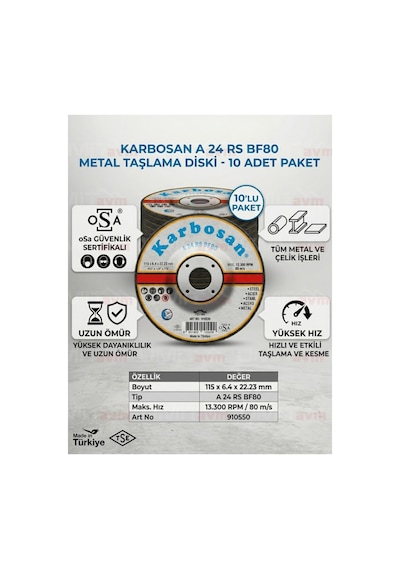 Çapak Alma Taşı Metal Taşlama Diski 115x6.4 Mm Avuç İçi Spiral Çapak Alma Taşı 10 Adet