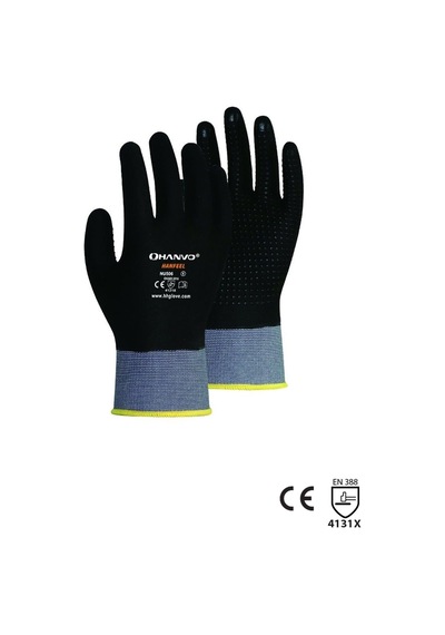 Hanvo Nu506 4/4 Nitril Kaplı Dot.eldiven