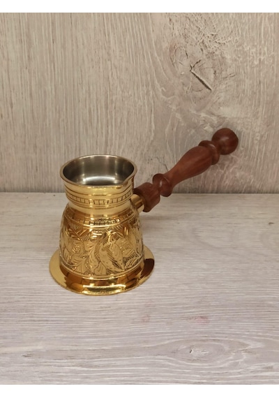 Pirinç Cezve Ağzı Dar 3.25 İnç Sarı