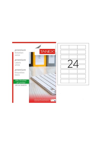 Tanex Tw-2334 33X55MM Lazer Etiket 100'lü Paket