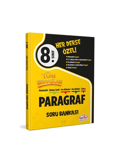 Editör 8. Sınıf Tüm Branşlar Paragraf Soru Bankası Editör Yayınla