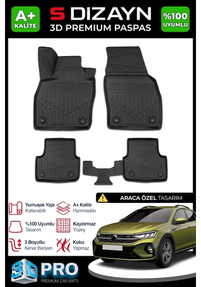 S-dizayn Vw Taigo 3d Pro Havuzlu Paspas 2020 Üzeri A+ Kalite