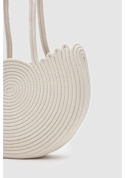 Shule Bags Gusta Medium Hasır Omuz Çantası Krem Krem