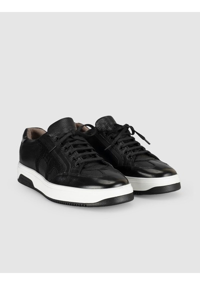 Cabani Premium Deri Siyah Erkek Sneaker