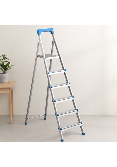 5+1 Basamaklı Metal Merdiven 125 Cm - 120 Kg Kapasiteli -