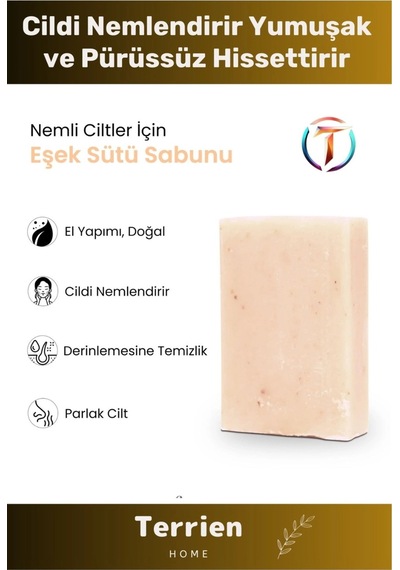 Home Serisi El Yapımı Doğal Bitkisel 1 Adet Temizleyici Parlak Ciltler Nemlendirici Eşek Sütü Sabunu Karışık