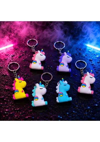 Vıp Kalite 12 Adet Unicorn Anahtarlık Okul Çantası Aksesuarı Yılbaşı Hediyesi Unicorn Oyuncakları Çok Renkli