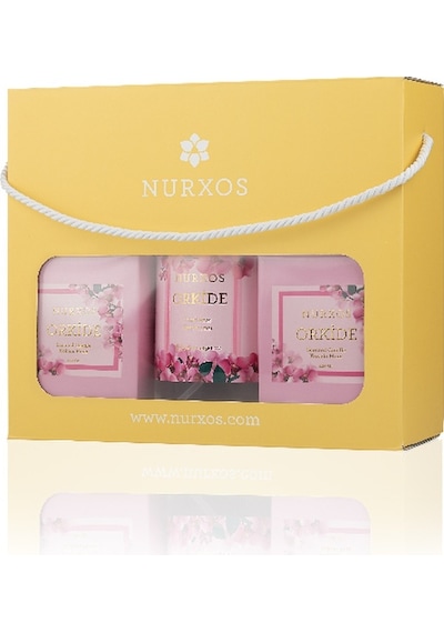 Nurxos 9683 Orkide Kutulu 2 Adet Kokulu Mum + Freshener Oda Spreyi
