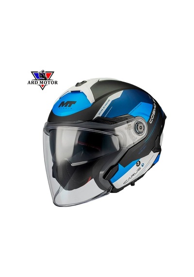 Mt Helmets Cosmo Sv Icarus B7 Mat Güneş Vizörlü Yarım Kask Mavi