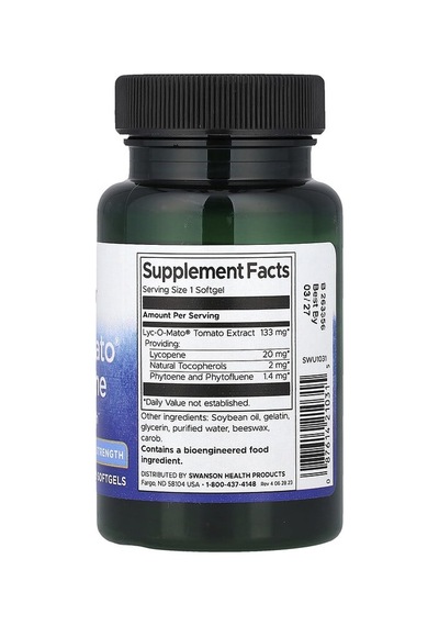 Swanson Vitamins, Lyc-o-mato Lycopene, 20 Mg, 60 Capsules