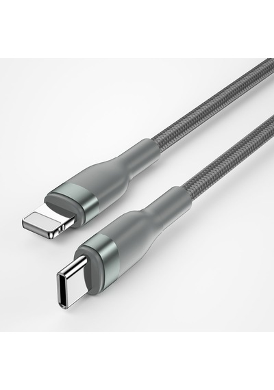 Wiwu Wi-c017 Concise Serisi Type-c To Lightning Pd Data Şarj Kablo 30w 2 Metre Gri