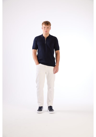 Dufy Lacivert Örgü Erkek Triko - Slim Fit Lacivert