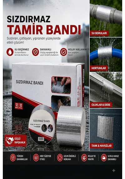 Sızdırmazlık Sakız Bant 96 Mm X 2 Metre Su Geçirmez Tamir Ve İzolasyon Bandı