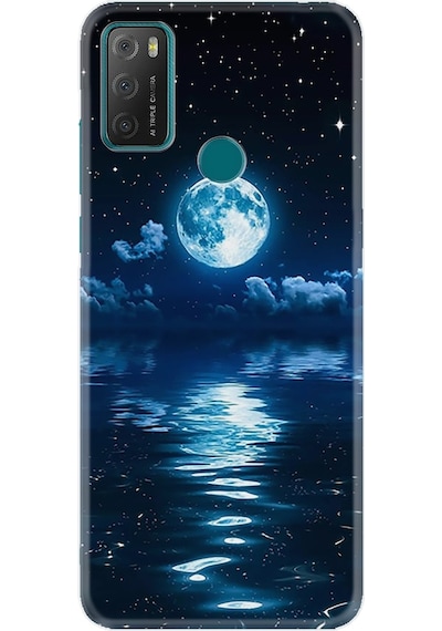 Tcl 20E Kilif Resimli Silikon Kilif Night Moon 1133 523393523