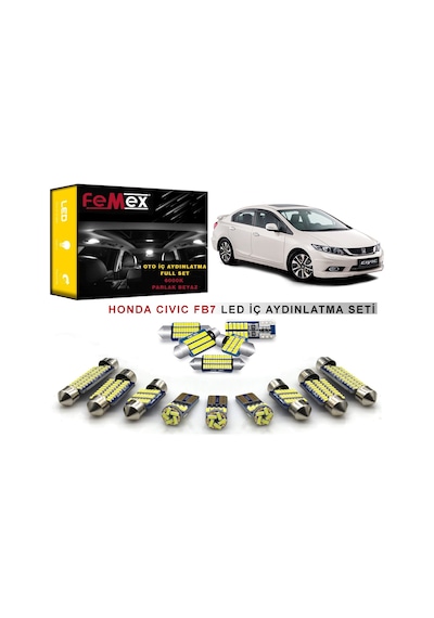 Honda Civic Fb7 2012 Model Led İç Aydınlatma Ampul Seti Femex Parlak Beyaz