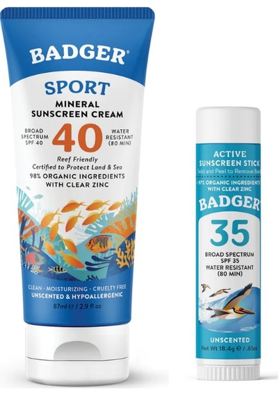 Badger Clear Zinc Kokusuz Güneş Kremi SPF40 87 ML + Stick Güneş Kremi SPF35 18.4 G