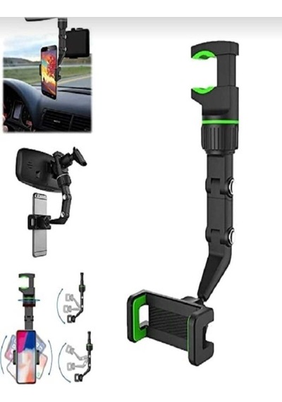 Dikiz Aynasına Takılı 360 Derece Dönebilen Cep Telefonu Tutacağı