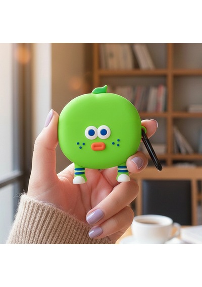Caseonn Samsung Uyumlu Galaxy Buds Pro Kılıf Karakter Figürlü Elma Yeşil